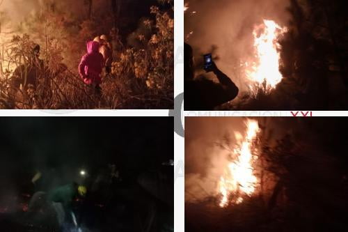 Incendio en las faldas del Nevado de Toluca sigue vivo desde ayer